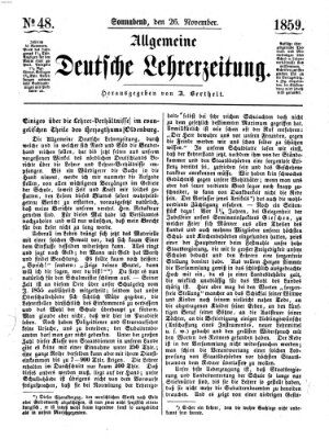 Allgemeine deutsche Lehrerzeitung Samstag 26. November 1859