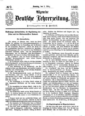 Allgemeine deutsche Lehrerzeitung Sonntag 2. März 1862