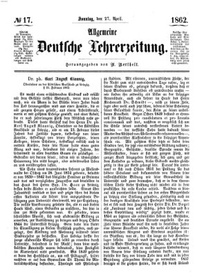 Allgemeine deutsche Lehrerzeitung Sonntag 27. April 1862