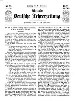 Allgemeine deutsche Lehrerzeitung Sonntag 21. September 1862