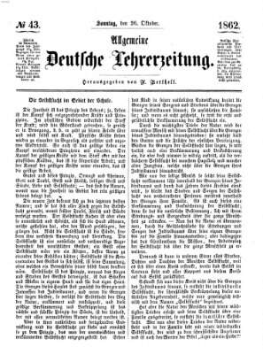 Allgemeine deutsche Lehrerzeitung Sonntag 26. Oktober 1862