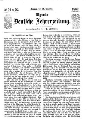 Allgemeine deutsche Lehrerzeitung Sonntag 21. Dezember 1862