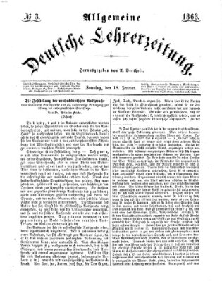 Allgemeine deutsche Lehrerzeitung Sonntag 18. Januar 1863