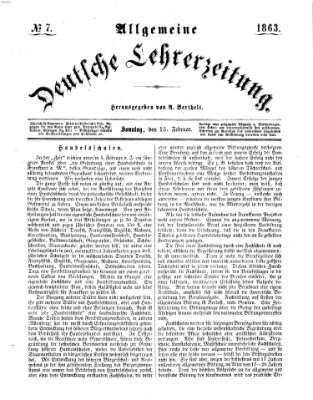 Allgemeine deutsche Lehrerzeitung Sonntag 15. Februar 1863