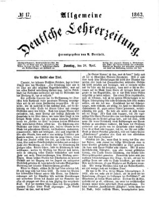 Allgemeine deutsche Lehrerzeitung Sonntag 26. April 1863