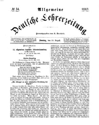 Allgemeine deutsche Lehrerzeitung Sonntag 23. August 1863