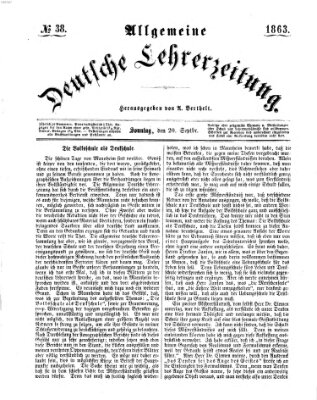 Allgemeine deutsche Lehrerzeitung Sonntag 20. September 1863