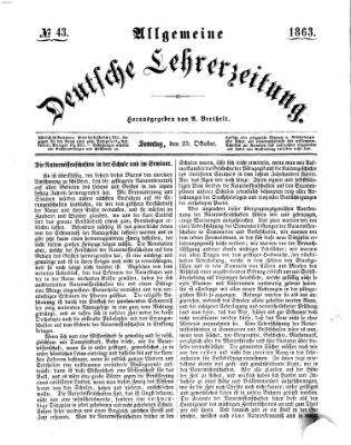 Allgemeine deutsche Lehrerzeitung Sonntag 25. Oktober 1863