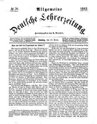 Allgemeine deutsche Lehrerzeitung Sonntag 13. Dezember 1863