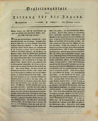 Pädagogische Verhandlungsblätter für Aeltern, Erzieher, Jugendlehrer und Kinderfreunde (Bildungsblätter oder Zeitung für die Jugend) Samstag 11. Januar 1806