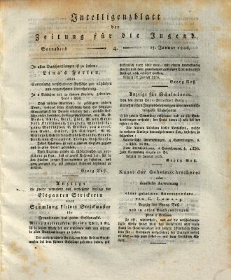 Pädagogische Verhandlungsblätter für Aeltern, Erzieher, Jugendlehrer und Kinderfreunde (Bildungsblätter oder Zeitung für die Jugend) Samstag 25. Januar 1806