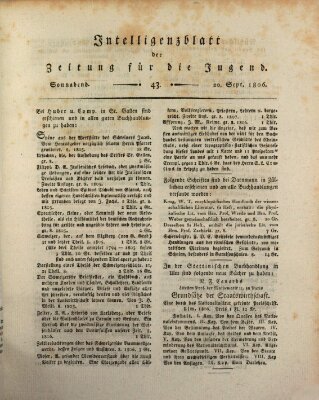 Pädagogische Verhandlungsblätter für Aeltern, Erzieher, Jugendlehrer und Kinderfreunde (Bildungsblätter oder Zeitung für die Jugend) Samstag 20. September 1806