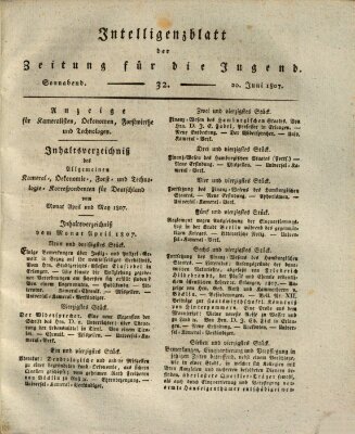 Pädagogische Verhandlungsblätter für Aeltern, Erzieher, Jugendlehrer und Kinderfreunde (Bildungsblätter oder Zeitung für die Jugend) Samstag 20. Juni 1807