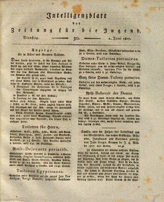 Pädagogische Verhandlungsblätter für Aeltern, Erzieher, Jugendlehrer und Kinderfreunde (Bildungsblätter oder Zeitung für die Jugend) Dienstag 2. Juni 1807