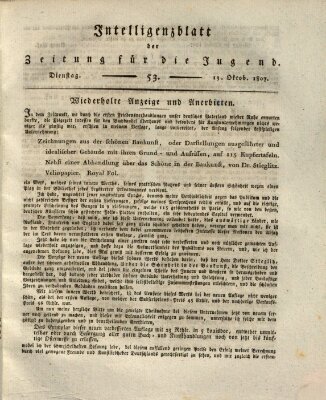 Pädagogische Verhandlungsblätter für Aeltern, Erzieher, Jugendlehrer und Kinderfreunde (Bildungsblätter oder Zeitung für die Jugend) Dienstag 13. Oktober 1807