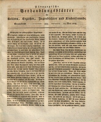 Pädagogische Verhandlungsblätter für Aeltern, Erzieher, Jugendlehrer und Kinderfreunde (Bildungsblätter oder Zeitung für die Jugend) Samstag 14. Mai 1808