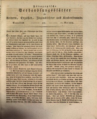 Pädagogische Verhandlungsblätter für Aeltern, Erzieher, Jugendlehrer und Kinderfreunde (Bildungsblätter oder Zeitung für die Jugend) Samstag 21. Mai 1808