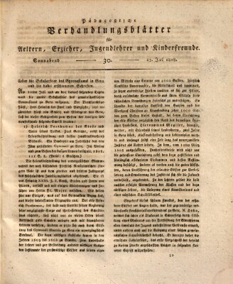 Pädagogische Verhandlungsblätter für Aeltern, Erzieher, Jugendlehrer und Kinderfreunde (Bildungsblätter oder Zeitung für die Jugend) Donnerstag 23. Juni 1808