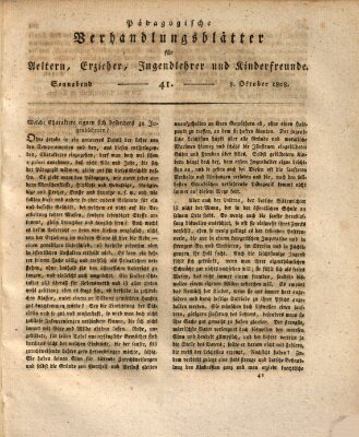 Pädagogische Verhandlungsblätter für Aeltern, Erzieher, Jugendlehrer und Kinderfreunde (Bildungsblätter oder Zeitung für die Jugend) Samstag 8. Oktober 1808