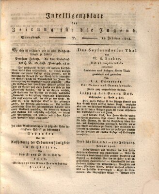 Pädagogische Verhandlungsblätter für Aeltern, Erzieher, Jugendlehrer und Kinderfreunde (Bildungsblätter oder Zeitung für die Jugend) Samstag 13. Februar 1808