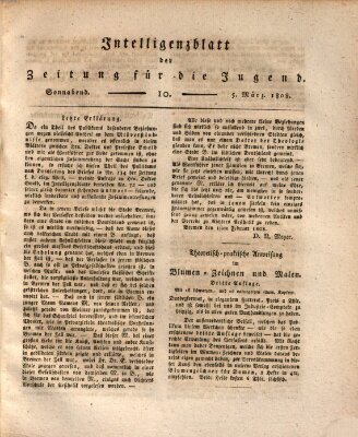 Pädagogische Verhandlungsblätter für Aeltern, Erzieher, Jugendlehrer und Kinderfreunde (Bildungsblätter oder Zeitung für die Jugend) Dienstag 1. März 1808