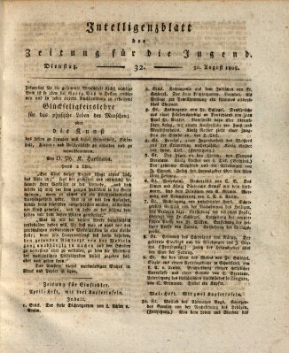 Pädagogische Verhandlungsblätter für Aeltern, Erzieher, Jugendlehrer und Kinderfreunde (Bildungsblätter oder Zeitung für die Jugend) Dienstag 30. August 1808