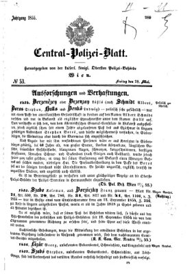 Zentralpolizeiblatt Freitag 18. Mai 1855