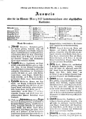 Zentralpolizeiblatt Freitag 17. April 1857