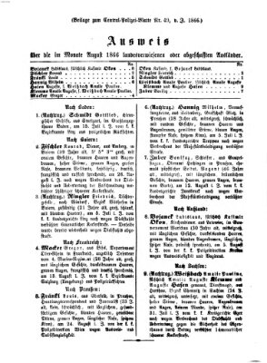 Zentralpolizeiblatt Dienstag 18. September 1866