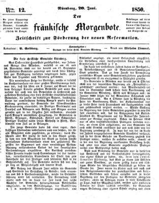 Der Fränkische Morgenbote Donnerstag 20. Juni 1850