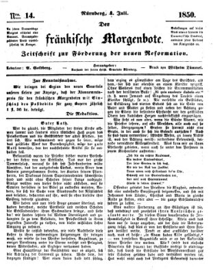 Der Fränkische Morgenbote Donnerstag 4. Juli 1850