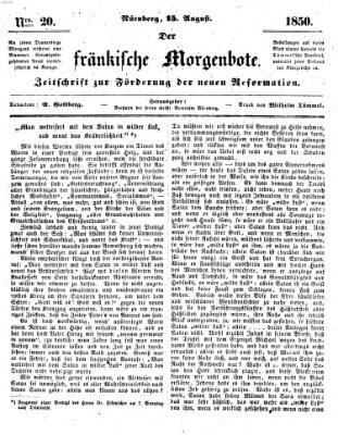 Der Fränkische Morgenbote Donnerstag 15. August 1850