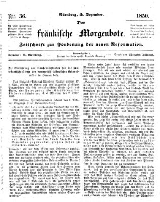 Der Fränkische Morgenbote Donnerstag 5. Dezember 1850