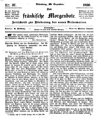 Der Fränkische Morgenbote Donnerstag 12. Dezember 1850