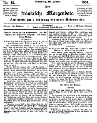 Der Fränkische Morgenbote Donnerstag 16. Januar 1851