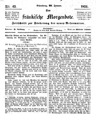 Der Fränkische Morgenbote Donnerstag 23. Januar 1851