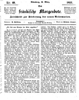 Der Fränkische Morgenbote Donnerstag 6. März 1851