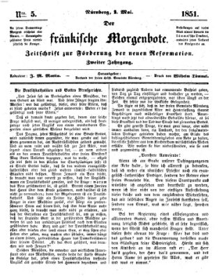 Der Fränkische Morgenbote Donnerstag 1. Mai 1851