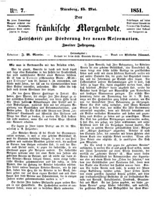 Der Fränkische Morgenbote Donnerstag 15. Mai 1851