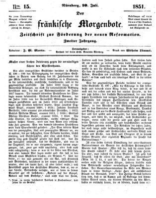 Der Fränkische Morgenbote Donnerstag 10. Juli 1851