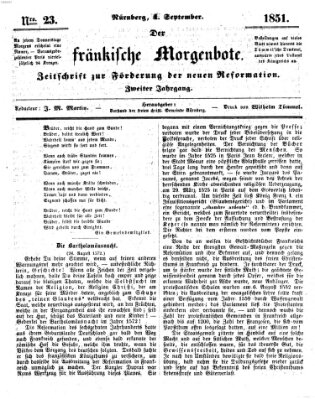 Der Fränkische Morgenbote Donnerstag 4. September 1851