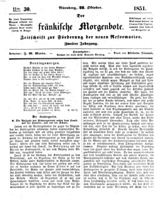 Der Fränkische Morgenbote Donnerstag 23. Oktober 1851