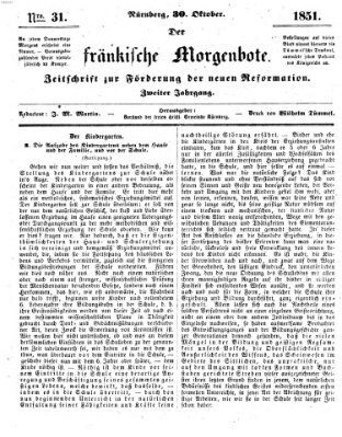 Der Fränkische Morgenbote Donnerstag 30. Oktober 1851