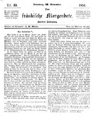 Der Fränkische Morgenbote Donnerstag 13. November 1851