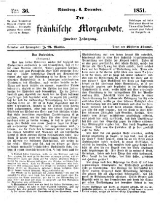 Der Fränkische Morgenbote Donnerstag 4. Dezember 1851