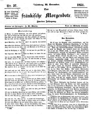 Der Fränkische Morgenbote Donnerstag 11. Dezember 1851