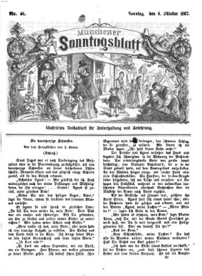 Münchener Sonntagsblatt Sonntag 6. Oktober 1867