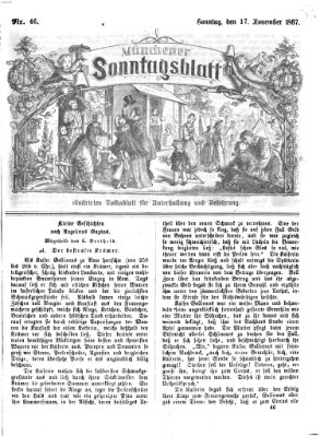 Münchener Sonntagsblatt Sonntag 17. November 1867