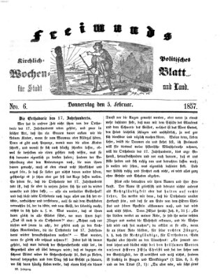 Freimund's kirchlich-politisches Wochenblatt für Stadt und Land Donnerstag 5. Februar 1857