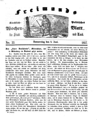 Freimund's kirchlich-politisches Wochenblatt für Stadt und Land Donnerstag 4. Juni 1857